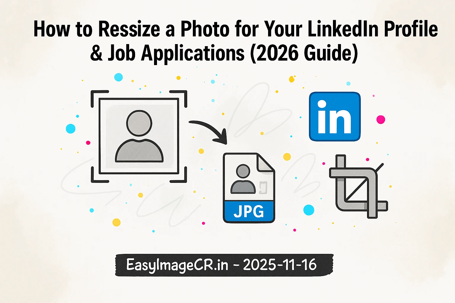 A person's professional headshot being resized to fit the LinkedIn profile picture circle