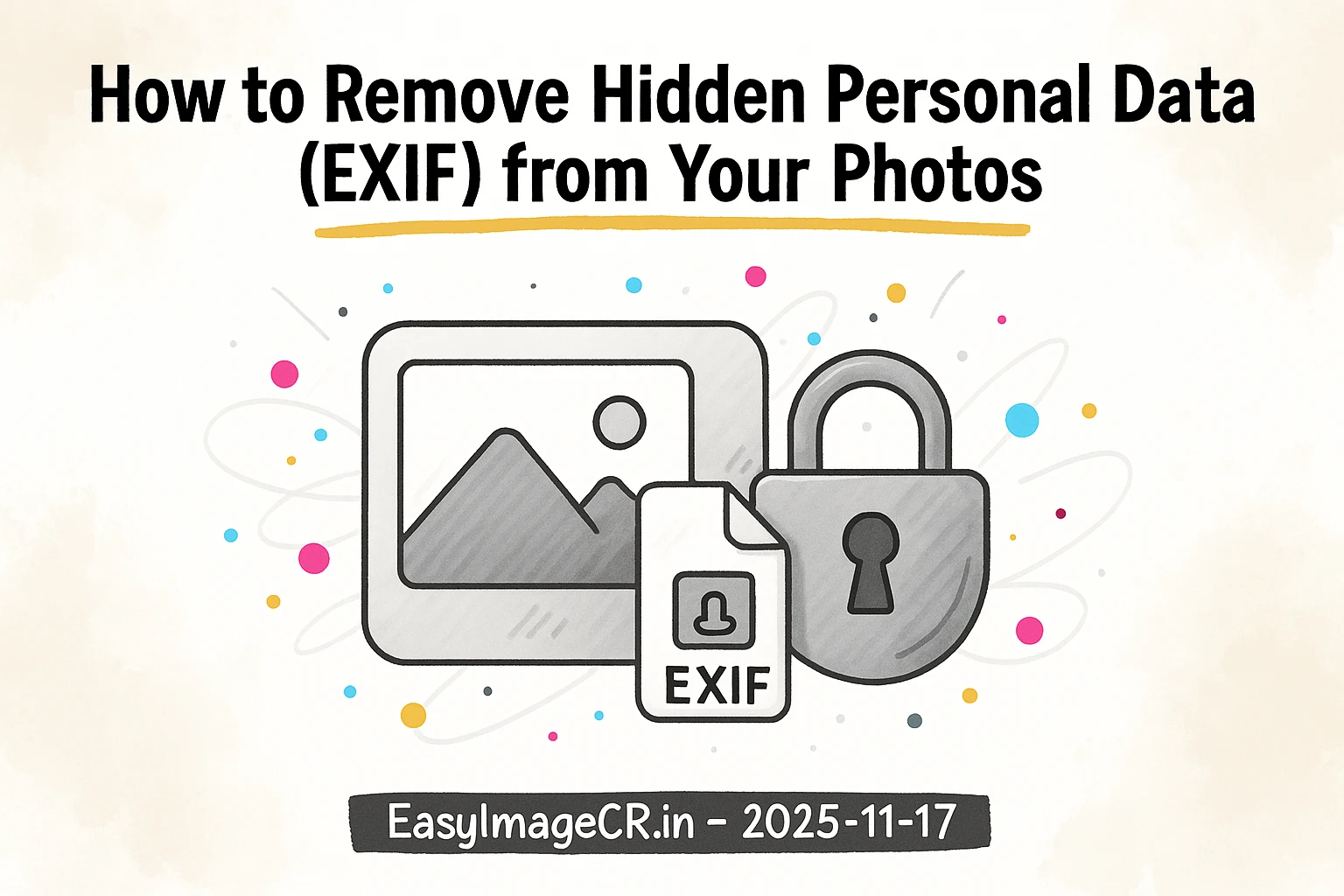 Hidden metadata being stripped from a photo