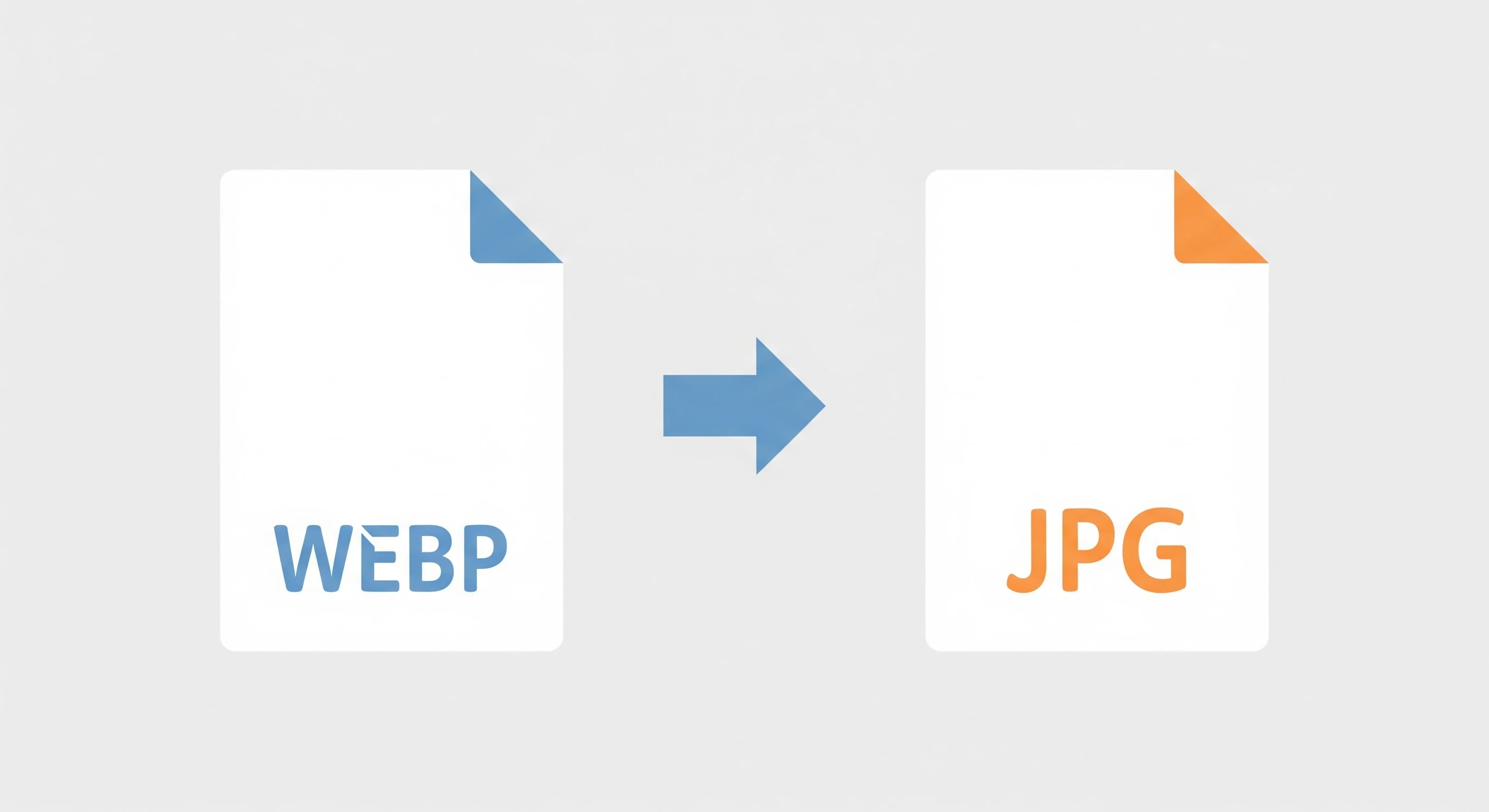 A file icon transforming from WEBP format to JPG format